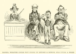 Daniel Webster kon niet voor een school staan en een woord uiten door Frederick Burr Opper