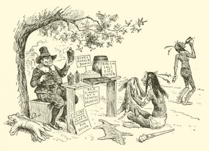 De Puriteinen ruilen met de Indianen door Frederick Burr Opper