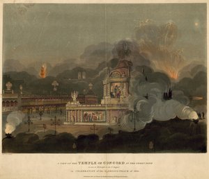 Een uitzicht op de Tempel van Concord in het Green Park door Frederick Calvert