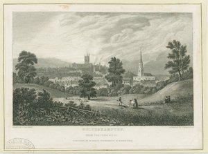 Wolverhampton - Ver uitzicht vanaf de Penn Road (staalgravure)