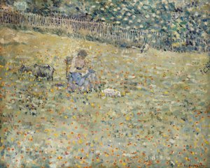 Vrouw en Geit door Frederick Carl Frieseke