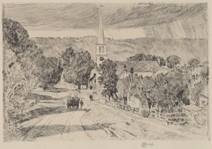 Een dorp in Vermont door Frederick Childe Hassam