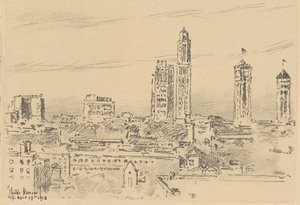 New York Sky Line, Lichte Gebouwen door Frederick Childe Hassam