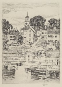 De kerktoren, Portsmouth, 1921 door Frederick Childe Hassam