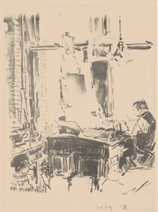 De lithograaf, 1918 door Frederick Childe Hassam