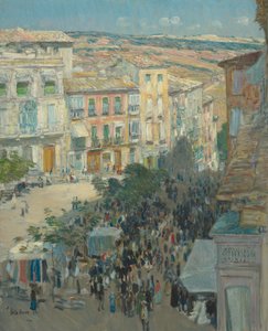 Uitzicht op een Zuid-Franse stad, 1910 door Frederick Childe Hassam