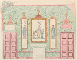 Muurverhoging, waarschijnlijk voor de banketzaal, Royal Pavilion, Brighton door Frederick Crace