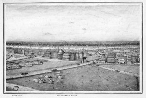 Het regeringshuis en het stadhuis, Calcutta, India door Frederick Fiebig