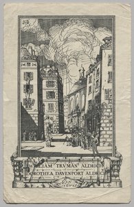 Boekplaat: William Truman Aldrich en Dorthea Davenport Aldrich, Ex Libris door Frederick Garrison Hall