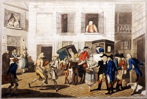 Herbergplaats in Calais, uitgegeven door William Holland, Londen, 1790 door Frederick George Byron