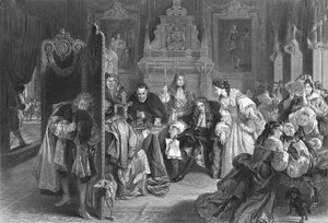 James II ontvangt nieuws over de landing van de Prins van Oranje, ca. 1890 door Frederick Heath