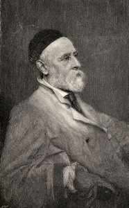 Portret van George Frederick Watts, gegraveerd door T. Johnson naar de foto van Hollyer, uit 