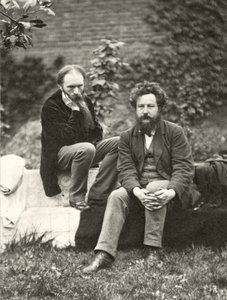Portretfoto van Sir Edward Burne-Jones (1833-98) en William Morris (1834-96) door Frederick Hollyer (1837-1933)