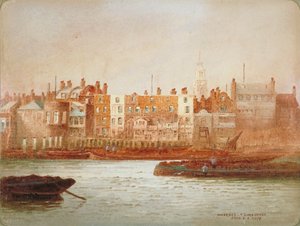 Kades in Limehouse, Londen, c1850