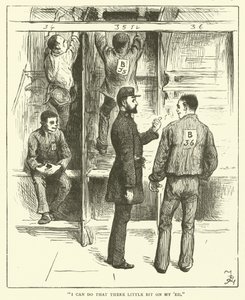 Gevangenen op een tredmolen door Frederick L. Bernard