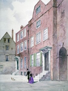 Uitzicht op het kantoor van de vicaris-generaal, Bell Yard, Knightrider Street, City of London