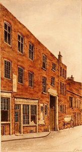 Bull and Mouth Inn, St. Martin le Grand door Frederick Nash