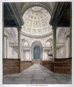 Kerk van St. Stephen Walbrook, City of London, ca. 1840