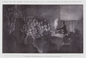Sir Robert Ball geeft een lezing aan kinderen in het Royal Institution door Frederick Pegram
