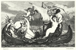 De vlucht van Helena (gravure) door Frederick Richard Pickersgill