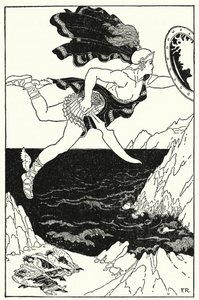 Perseus vloog voorzichtig naar beneden, zijn ogen op Medusa