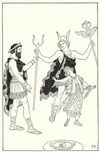 Kwikzilver haastte Proserpina weg van het paleis van Pluto (litho) door Frederick Richardson