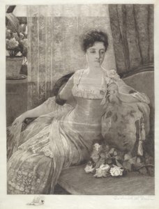 Zonder Titel (Meisje op een Bank) door Frederick W. Freer