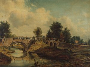 De brug over de rivier Stour door Frederick Waters Watts