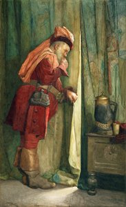 Falstaff "Ik zal me achter het wandtapijt verbergen" door Frederick William Davis