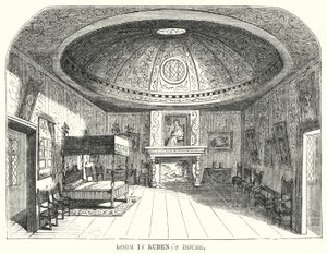Kamer in het huis van Rubens (gravure)