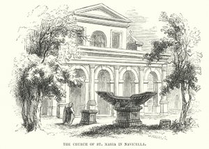 De Kerk van St Maria in Navicella (gravure) door Frederick William Fairholt