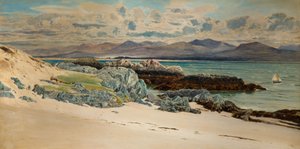 Snowdon en Caernarvon vanaf Llanddwyn Island, 1917 door Frederick William Hayes
