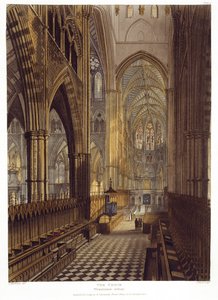 Het koor, plaat 7 uit Westminster Abbey, gegraveerd door J. Bluck (fl.1791-1831) pub. door Rudolph Ackermann (1764-1834) 1811 door Frederick after Mackenzie
