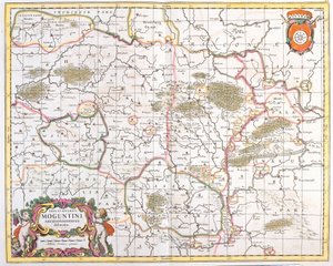 Kaart van het Aartsbisdom Mainz, Duitsland