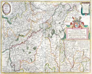 Kaart van het Graafschap Ravensberg (Duitsland)