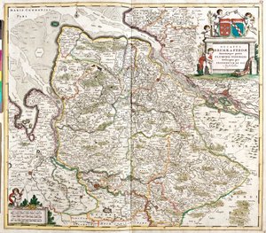 Kaart van het Hertogdom Bremen en Verden (Duitsland)
