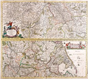 Kaart van de Rijnland (Duitsland) door Frederick de Wit