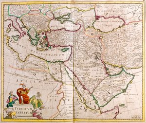 Kaart van het Turkse Rijk (ets)