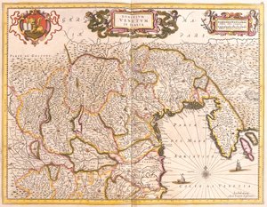 Kaart van de Venetiaanse gebieden in Italië door Frederick de Wit