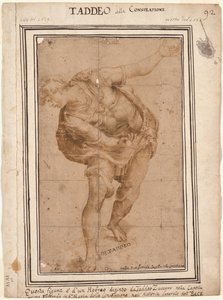 Een Hebreeër, van Christus Getoond aan het Volk recto, Ontwerp voor een Muurdecoratie...verso door Frederico Zuccaro