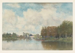 Hollandse Vaart door Fredericus Jacobus van Rossum du Chattel (signed by artist)