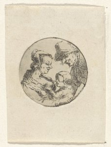 Man en vrouw met kind door Frederik Hendrik Weissenbruch