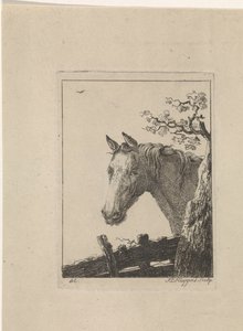 Hoofd van een paard door Frederik Lodewijk Huygens