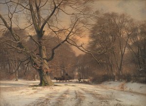 Winterlandschap. Motief uit Jægersborg Dyrehave