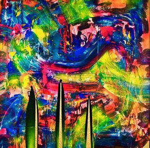Levendige abstracte figuren door Fredrik Olsen