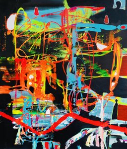 Levendige stedelijke abstracte kunst door Fredrik Olsen