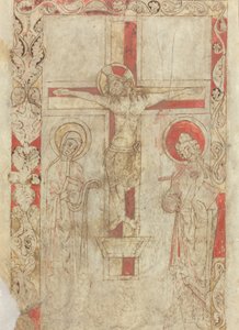 De Kruisiging (verso) door French 12th Century