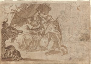 Jacob en Rebecca voor Isaac (recto)