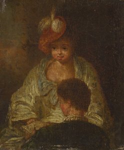 Jonge Vrouw en Man door French 18th Century