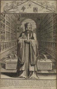 Portret van de Chinese denker en sociale filosoof Confucius 551 v.Chr. 479 v.Chr. door French Master